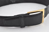 Authentic Salvatore Ferragamo Vara Vintage Leather Belt 26.4-28.3" Black 3351K