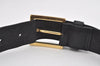 Authentic Salvatore Ferragamo Vara Vintage Leather Belt 26.4-28.3" Black 3351K