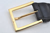 Authentic Salvatore Ferragamo Vara Vintage Leather Belt 26.4-28.3" Black 3351K
