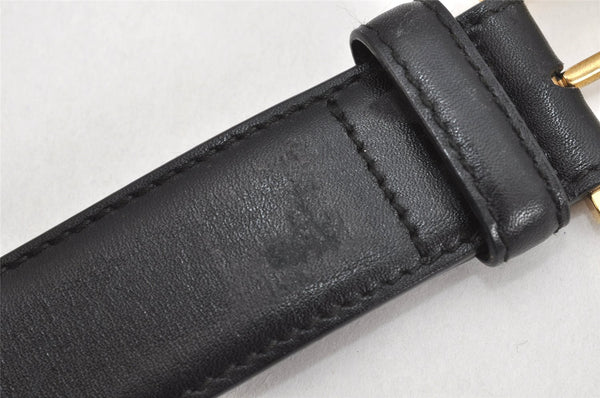 Authentic Salvatore Ferragamo Vara Vintage Leather Belt 26.4-28.3" Black 3351K