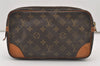 Authentic Louis Vuitton Monogram Marly Dragonne Clutch Hand Bag Old Model 3352J
