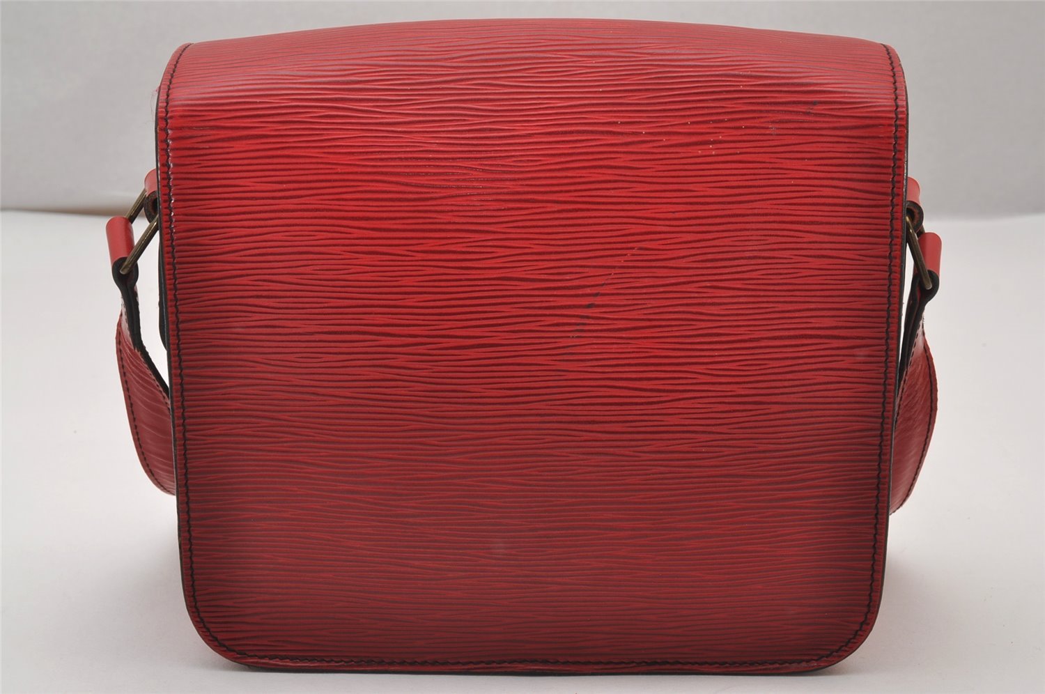 Authentic Louis Vuitton Epi Cartouchiere MM Shoulder Cross Bag M52247 Red 3353J