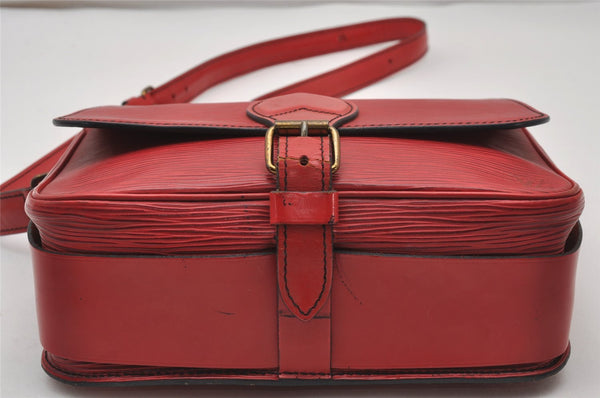 Authentic Louis Vuitton Epi Cartouchiere MM Shoulder Cross Bag M52247 Red 3353J