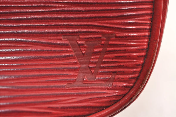 Authentic Louis Vuitton Epi Cartouchiere MM Shoulder Cross Bag M52247 Red 3353J