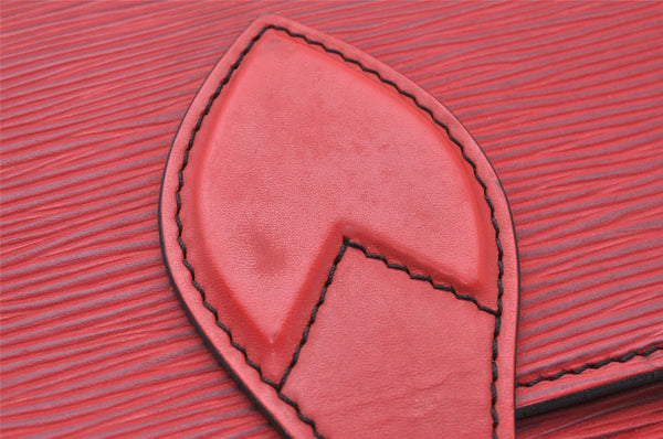 Authentic Louis Vuitton Epi Cartouchiere MM Shoulder Cross Bag M52247 Red 3353J