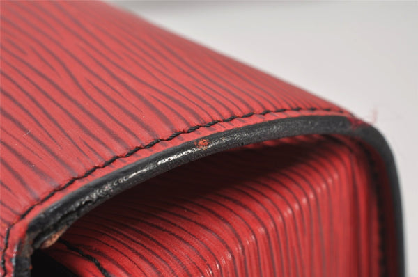 Authentic Louis Vuitton Epi Cartouchiere MM Shoulder Cross Bag M52247 Red 3353J