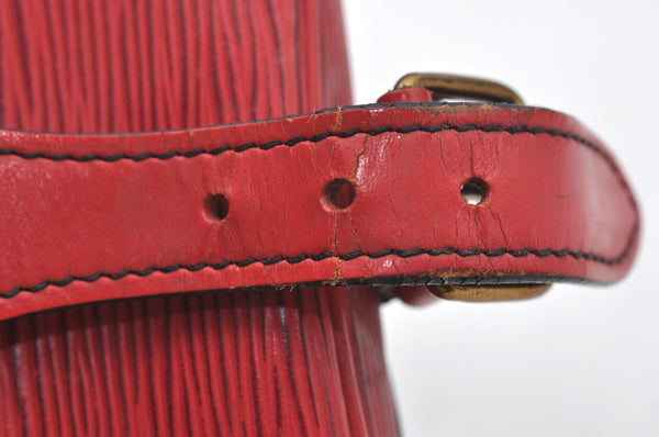 Authentic Louis Vuitton Epi Cartouchiere MM Shoulder Cross Bag M52247 Red 3353J