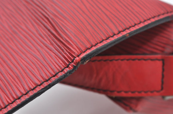 Authentic Louis Vuitton Epi Cartouchiere MM Shoulder Cross Bag M52247 Red 3353J