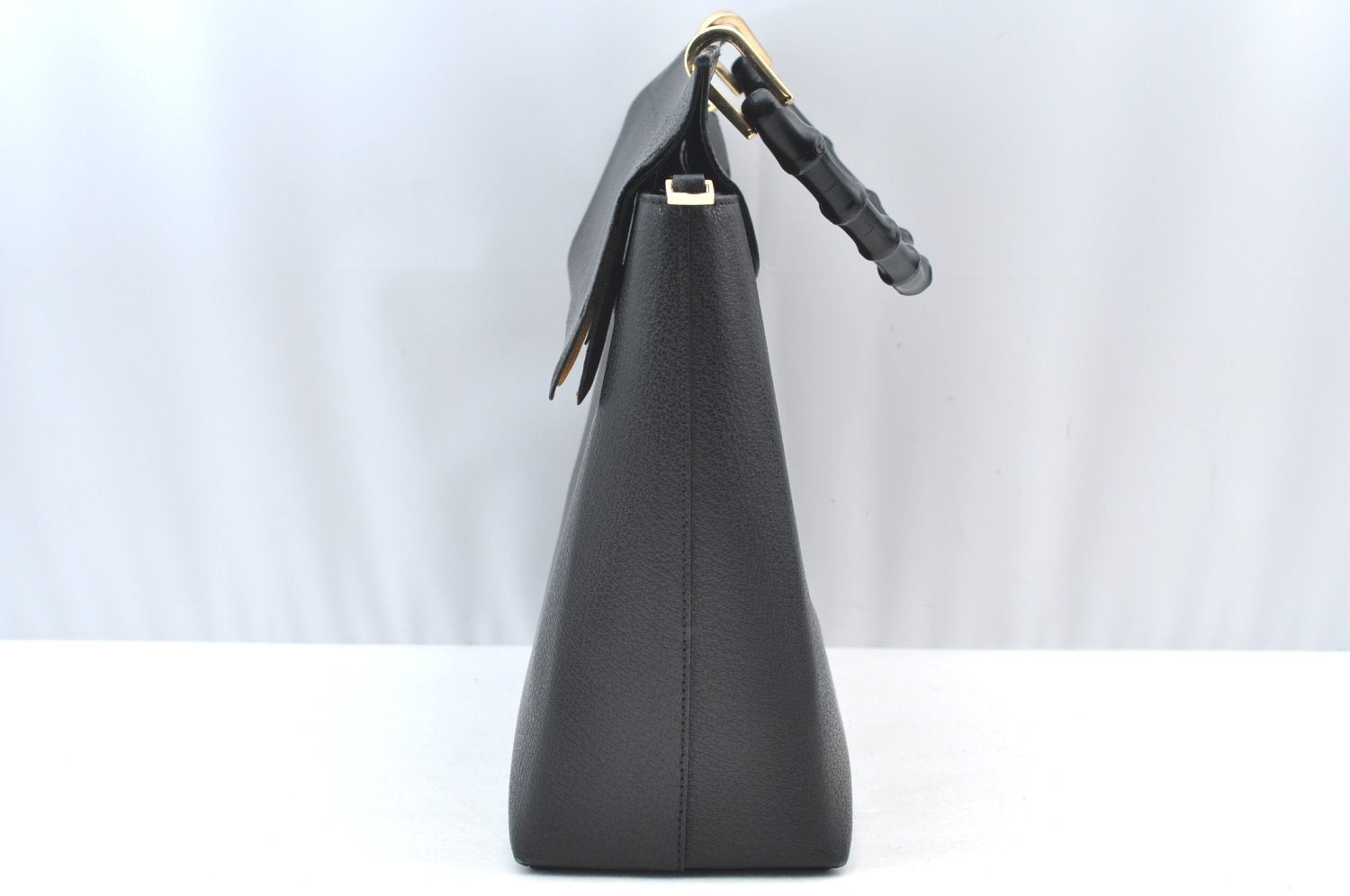 Authentic GUCCI Bamboo 2Way Hand Shoulder Bag Leather 0011886 Black 3356H