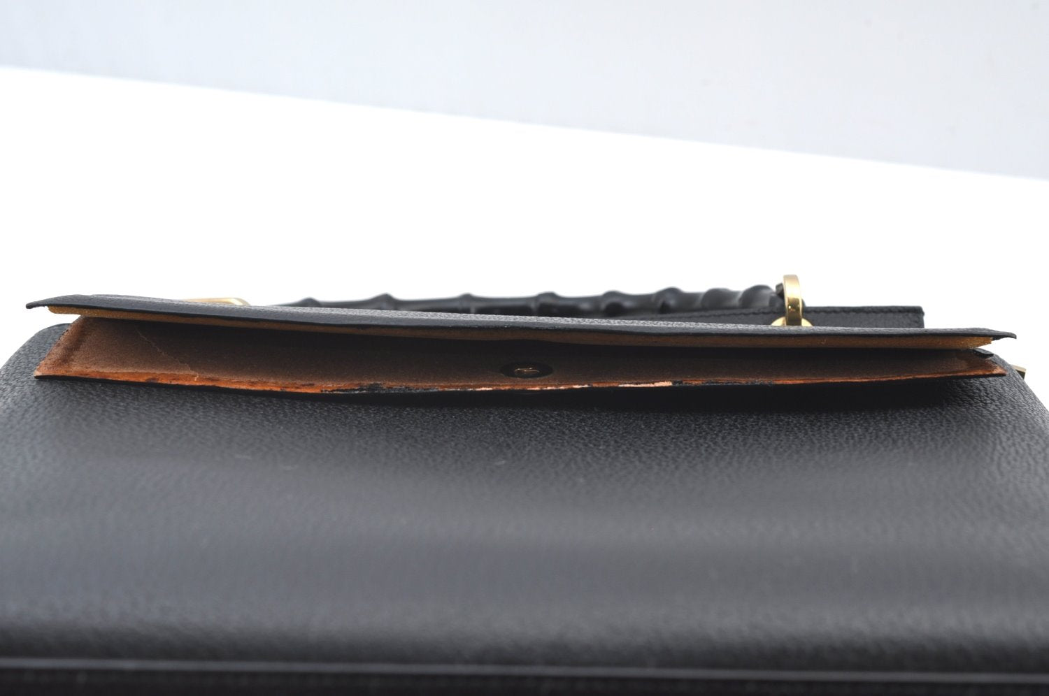 Authentic GUCCI Bamboo 2Way Hand Shoulder Bag Leather 0011886 Black 3356H