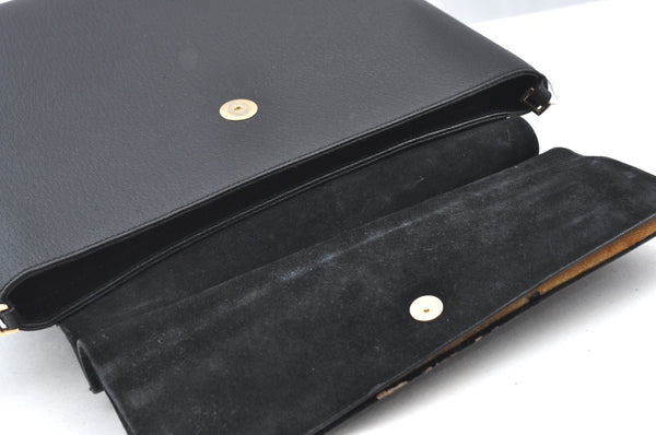 Authentic GUCCI Bamboo 2Way Hand Shoulder Bag Leather 0011886 Black 3356H