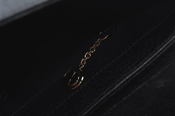 Authentic GUCCI Bamboo 2Way Hand Shoulder Bag Leather 0011886 Black 3356H