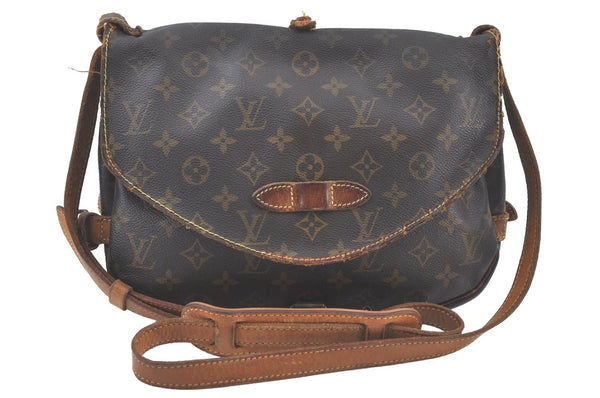 Authentic Louis Vuitton Monogram Saumur 30 Shoulder Cross Bag M42256 Junk 3359J