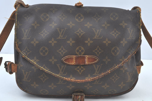 Authentic Louis Vuitton Monogram Saumur 30 Shoulder Cross Bag M42256 Junk 3359J