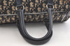 Authentic Christian Dior Trotter Hand Boston Bag Purse Canvas Leather Blue 3360K