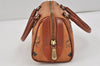 Authentic MCM Visetos Leather Vintage Hand Boston Bag Purse Brown 3361K