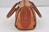 Authentic MCM Visetos Leather Vintage Hand Boston Bag Purse Brown 3361K