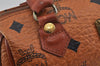 Authentic MCM Visetos Leather Vintage Hand Boston Bag Purse Brown 3361K