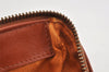 Authentic MCM Visetos Leather Vintage Hand Boston Bag Purse Brown 3361K