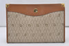 Authentic Christian Dior Honeycomb Clutch Hand Bag PVC Leather Brown CD 3364J