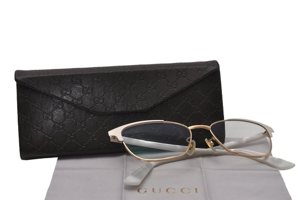 Authentic GUCCI Vintage Interlocking G Glasses Titanium Clear 3370J