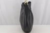 Authentic GUCCI Vintage Bamboo Shoulder Hand Bag Leather Black Junk 3372J