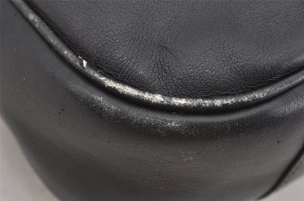 Authentic GUCCI Vintage Bamboo Shoulder Hand Bag Leather Black Junk 3372J