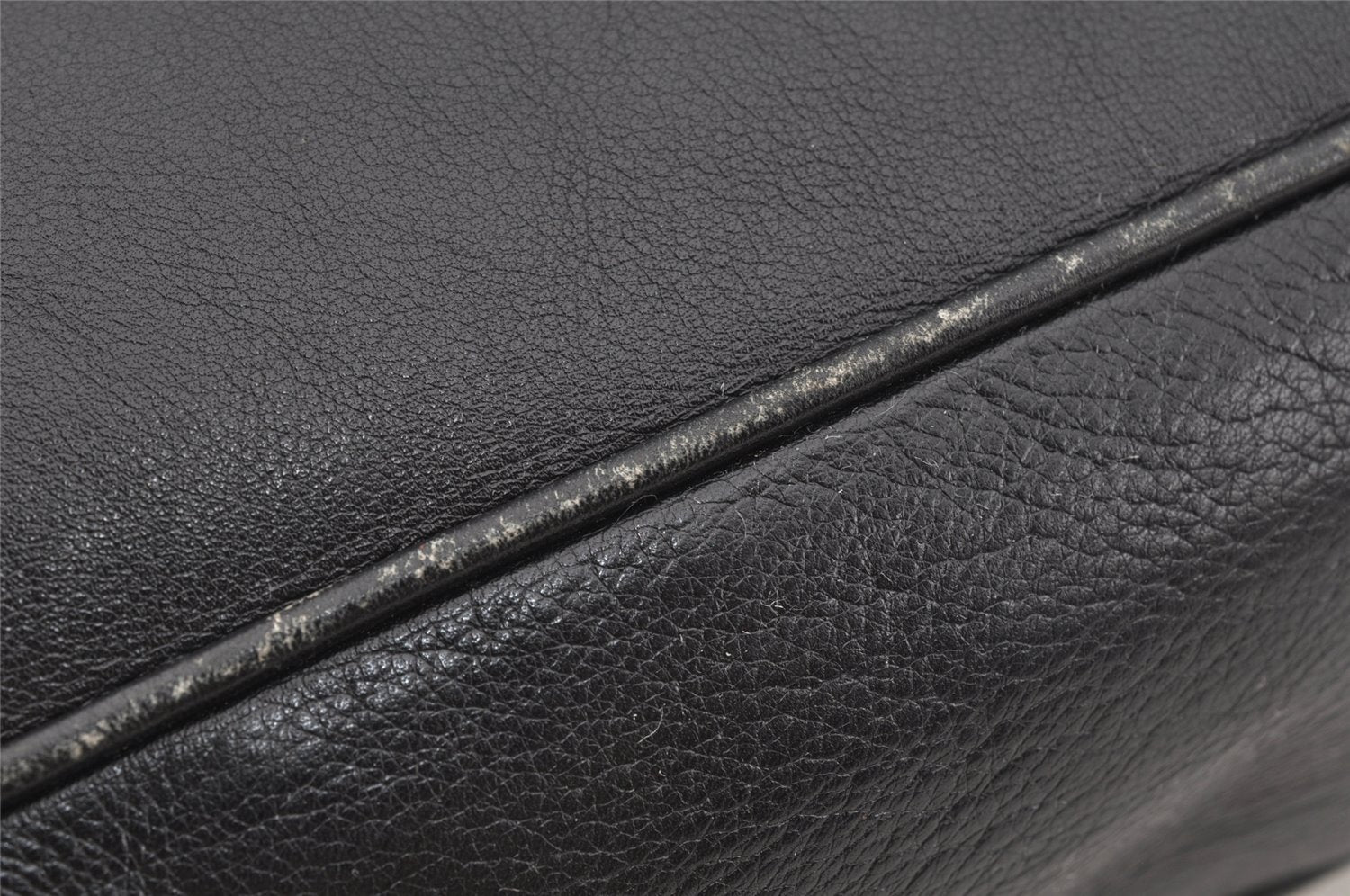 Authentic GUCCI Vintage Bamboo Shoulder Hand Bag Leather Black Junk 3372J