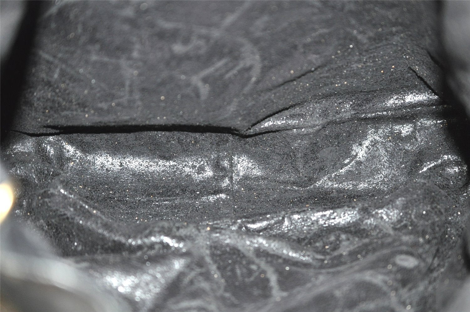 Authentic GUCCI Vintage Bamboo Shoulder Hand Bag Leather Black Junk 3372J