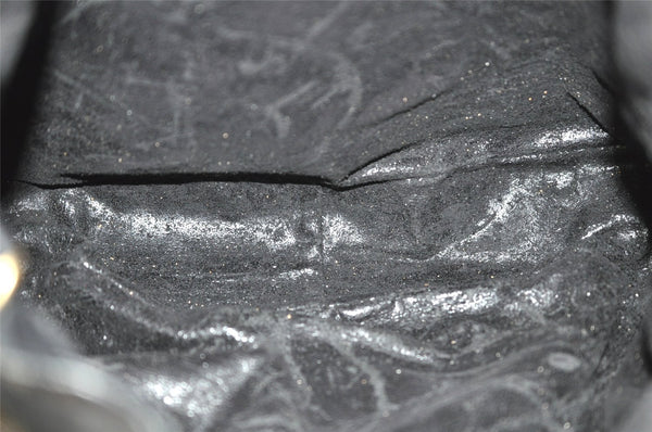 Authentic GUCCI Vintage Bamboo Shoulder Hand Bag Leather Black Junk 3372J