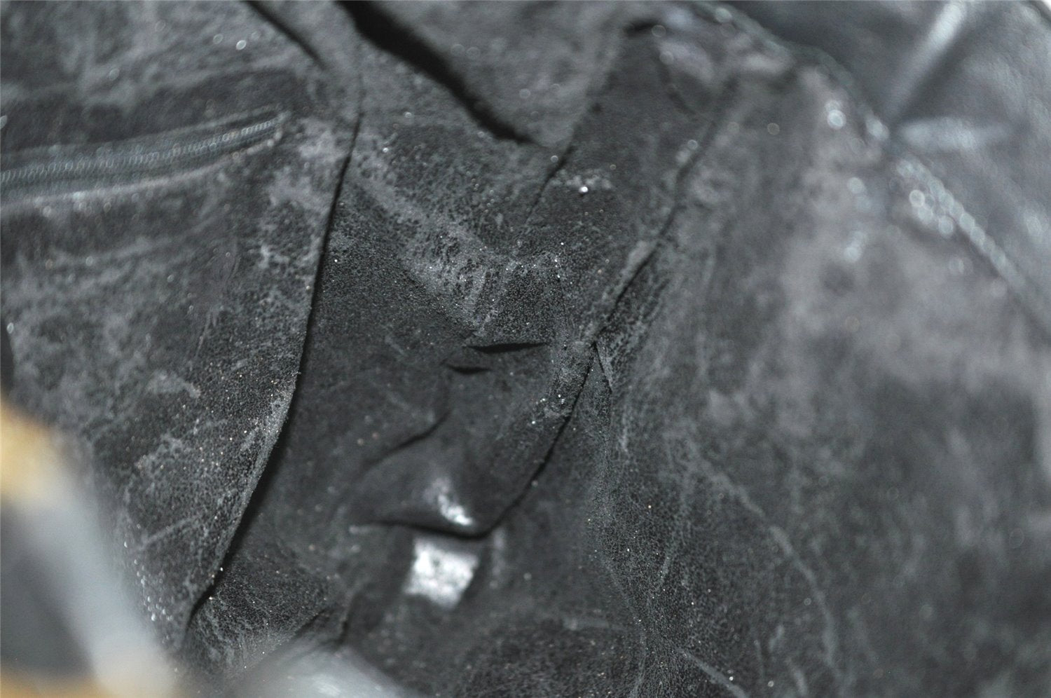 Authentic GUCCI Vintage Bamboo Shoulder Hand Bag Leather Black Junk 3372J