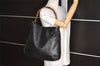 Authentic GUCCI Vintage Bamboo Shoulder Hand Bag Leather Black Junk 3372J
