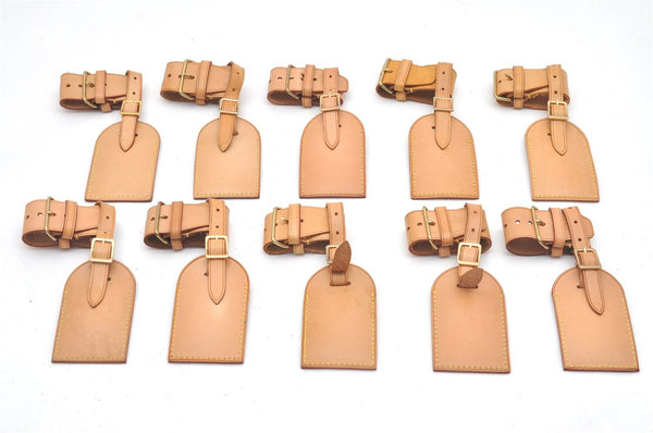 Authentic Louis Vuitton Name tag Handle Holder Beige 10Set LV 3372K