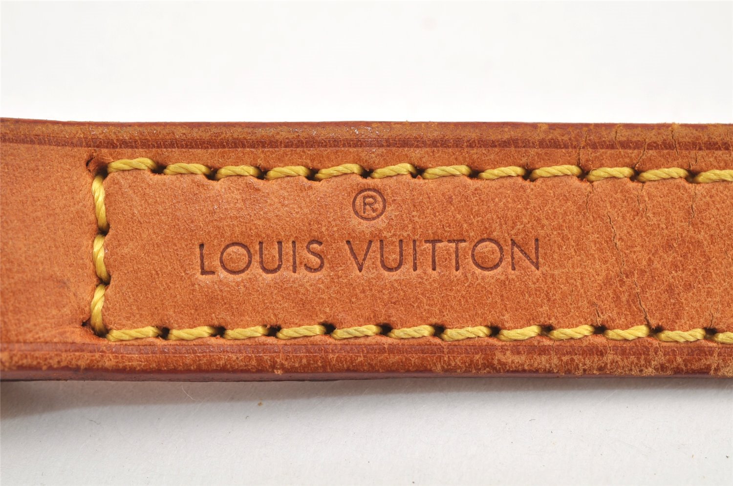 Authentic Louis Vuitton Leather Shoulder Strap Beige 47.2