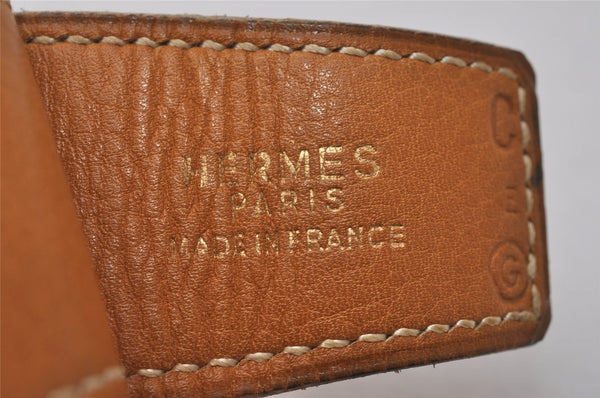 Authentic HERMES Vintage Leather Belt Size 70cm 27.6inches Brown 3378I