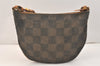 Authentic FENDI Vintage Pequin Check Shoulder Bag PVC Leather Brown Black 3379K