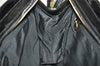 Authentic CHANEL Vintage Enamel CC Logo Chain Shoulder Tote Bag Black 3380I