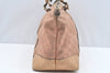 Authentic GUCCI Lovely Heart Tote Hand Bag GG Canvas Leather 257068 Beige 3380J