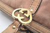 Authentic GUCCI Lovely Heart Tote Hand Bag GG Canvas Leather 257068 Beige 3380J
