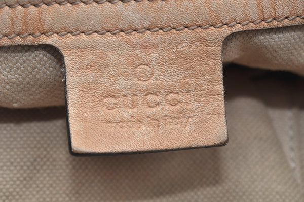 Authentic GUCCI Lovely Heart Tote Hand Bag GG Canvas Leather 257068 Beige 3380J