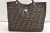 Authentic FENDI Zucca Shoulder Tote Bag Nylon Leather Brown Junk 3380K