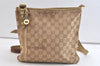 Authentic GUCCI Sherry Line Shoulder Bag GG Canvas Leather 144388 Beige 3381K