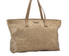 Authentic GUCCI Impreme Shoulder Tote Bag GG PVC Leather Gold 211120 Junk 3382J