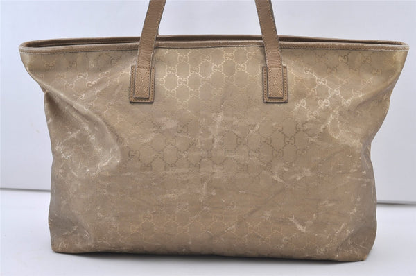 Authentic GUCCI Impreme Shoulder Tote Bag GG PVC Leather Gold 211120 Junk 3382J