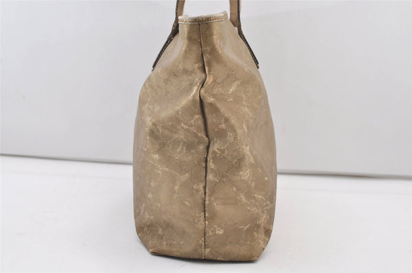 Authentic GUCCI Impreme Shoulder Tote Bag GG PVC Leather Gold 211120 Junk 3382J