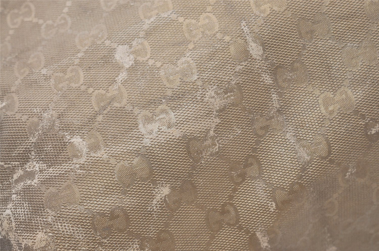 Authentic GUCCI Impreme Shoulder Tote Bag GG PVC Leather Gold 211120 Junk 3382J