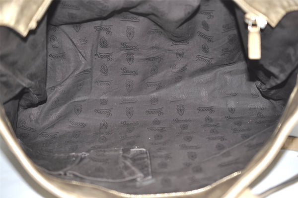 Authentic GUCCI Impreme Shoulder Tote Bag GG PVC Leather Gold 211120 Junk 3382J