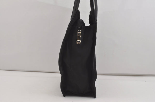 Authentic GUCCI Vintage Shoulder Hand Bag Nylon Leather Black 3383J