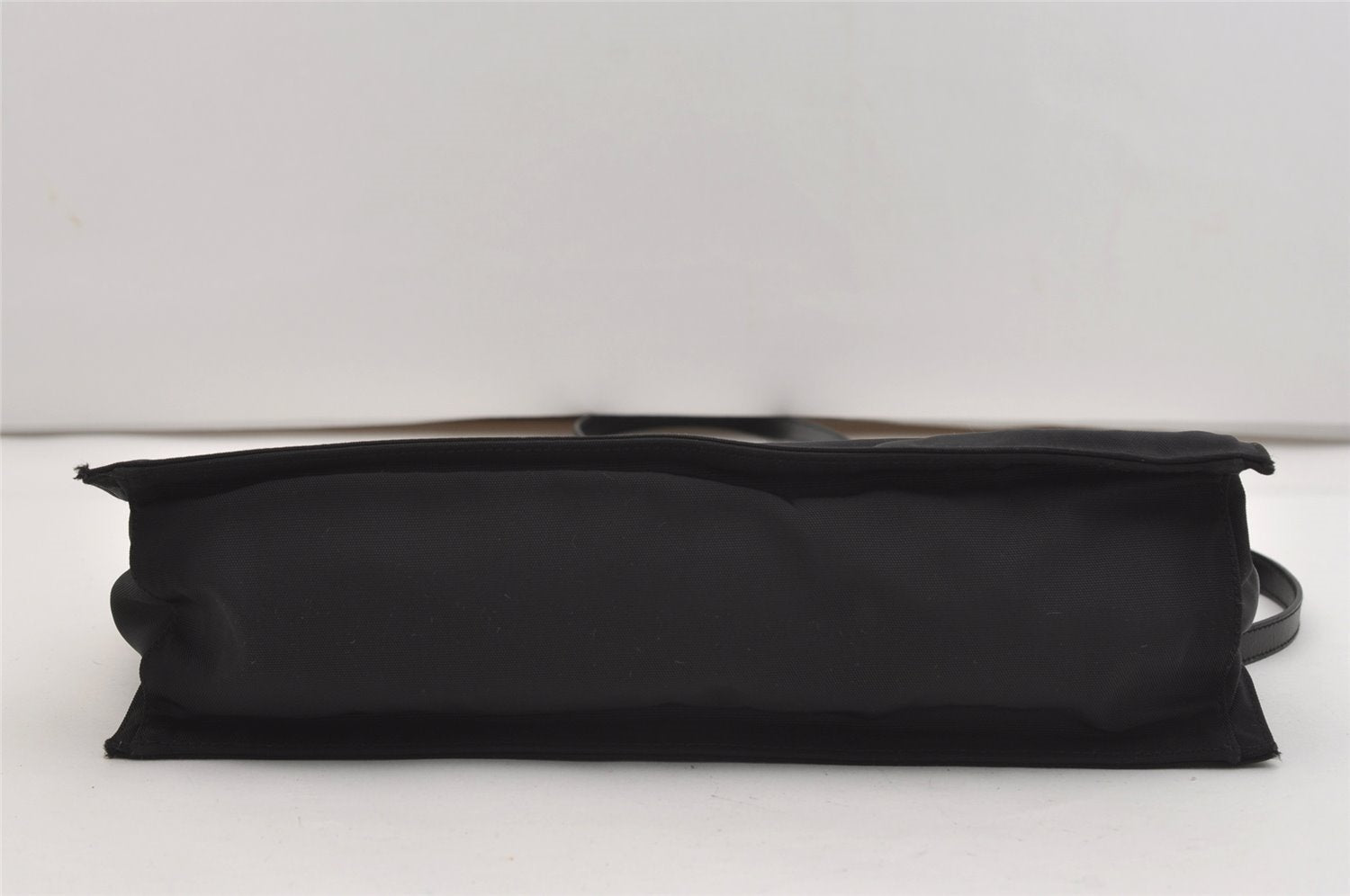 Authentic GUCCI Vintage Shoulder Hand Bag Nylon Leather Black 3383J