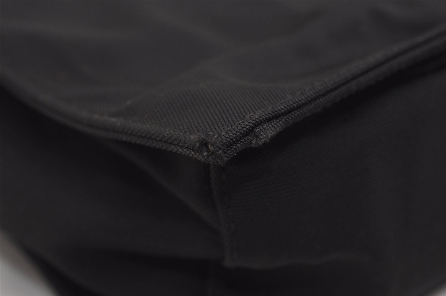 Authentic GUCCI Vintage Shoulder Hand Bag Nylon Leather Black 3383J